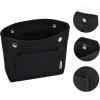 imageVercord Mini Slim Small Felt Purse Organizer Insert Inside Handbag Tote Pocketbook for Women BlackAMiniBlack