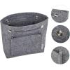 imageVercord Mini Slim Small Felt Purse Organizer Insert Inside Handbag Tote Pocketbook for Women BlackAMiniGrey