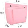 imageVercord Mini Slim Small Felt Purse Organizer Insert Inside Handbag Tote Pocketbook for Women BlackAMiniPink
