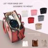 imageVercord Mini Slim Small Felt Purse Organizer Insert Inside Handbag Tote Pocketbook for Women BlackAbeige mini