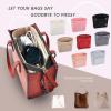 imageVercord Mini Slim Small Felt Purse Organizer Insert Inside Handbag Tote Pocketbook for Women BlackAminipale pink new