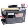 imageVercord Mini Slim Small Felt Purse Organizer Insert Inside Handbag Tote Pocketbook for Women BlackBMediumGrey