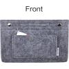 imageVercord Mini Slim Small Felt Purse Organizer Insert Inside Handbag Tote Pocketbook for Women BlackBMediumGrey
