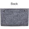 imageVercord Mini Slim Small Felt Purse Organizer Insert Inside Handbag Tote Pocketbook for Women BlackBMediumGrey