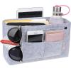 imageVercord Mini Slim Small Felt Purse Organizer Insert Inside Handbag Tote Pocketbook for Women BlackBMediumLight Grey