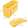 imageVercord Mini Slim Small Felt Purse Organizer Insert Inside Handbag Tote Pocketbook for Women BlackBMediumYellow