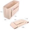 imageVercord Mini Slim Small Felt Purse Organizer Insert Inside Handbag Tote Pocketbook for Women BlackBmediumbeige