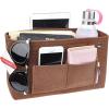 imageVercord Mini Slim Small Felt Purse Organizer Insert Inside Handbag Tote Pocketbook for Women BlackBmediumcoffee