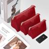 imageVercord Nylon Purse Organizer Insert for Hangbags Comestic Storage Toiletry Kit Bag in Bag with Zipper Pocket Black SRed