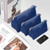 imageVercord Nylon Purse Organizer Insert for Hangbags Comestic Storage Toiletry Kit Bag in Bag with Zipper Pocket Black SSapphire Blue