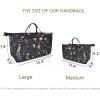 imageVercord Patterned Purse Handbag Tote Pocketbook Bag Organizer Insert with Zipper Handle for Women Large BlackBeauty women