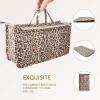 imageVercord Patterned Purse Handbag Tote Pocketbook Bag Organizer Insert with Zipper Handle for Women Large BlackLeopard