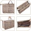 imageVercord Patterned Purse Handbag Tote Pocketbook Bag Organizer Insert with Zipper Handle for Women Large BlackLeopard