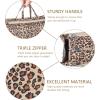 imageVercord Patterned Purse Handbag Tote Pocketbook Bag Organizer Insert with Zipper Handle for Women Large BlackLeopard