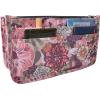 imageVercord Patterned Purse Handbag Tote Pocketbook Bag Organizer Insert with Zipper Handle for Women Large BlackPeony