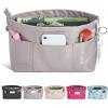 imageVercord Premium Nylon Purse Organizer Tote Handbag Insert Organizers Bag in Bag Zipper 13 Pockets 5 SizesGrey