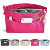 imageVercord Premium Nylon Purse Organizer Tote Handbag Insert Organizers Bag in Bag Zipper 13 Pockets 5 SizesRose