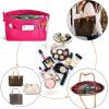 imageVercord Premium Nylon Purse Organizer Tote Handbag Insert Organizers Bag in Bag Zipper 13 Pockets 5 SizesRose