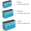 imageVercord Purse Organizer Insert for Handbags Bag Organizers Inside Tote Pocketbook Women Nurse Nylon 13 Pockets Black SmallBlue