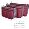 imageVercord Purse Organizer Insert for Handbags Bag Organizers Inside Tote Pocketbook Women Nurse Nylon 13 Pockets Black SmallBurgundy