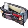 imageVercord Purse Organizer Insert for Handbags Bag Organizers Inside Tote Pocketbook Women Nurse Nylon 13 Pockets Black SmallPeony Flower