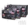 imageVercord Purse Organizer Insert for Handbags Bag Organizers Inside Tote Pocketbook Women Nurse Nylon 13 Pockets Black SmallPeony Flower