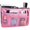 imageVercord Purse Organizer Insert for Handbags Bag Organizers Inside Tote Pocketbook Women Nurse Nylon 13 Pockets Black SmallPink