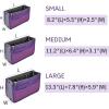 imageVercord Purse Organizer Insert for Handbags Bag Organizers Inside Tote Pocketbook Women Nurse Nylon 13 Pockets Black SmallPurple