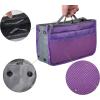 imageVercord Purse Organizer Insert for Handbags Bag Organizers Inside Tote Pocketbook Women Nurse Nylon 13 Pockets Black SmallPurple