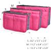 imageVercord Purse Organizer Insert for Handbags Bag Organizers Inside Tote Pocketbook Women Nurse Nylon 13 Pockets Black SmallRose