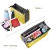 imageVercord Purse Organizer Insert for Handbags Bag Organizers Inside Tote Pocketbook Women Nurse Nylon 13 Pockets Black SmallYellow
