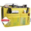 imageVercord Purse Organizer Insert for Handbags Bag Organizers Inside Tote Pocketbook Women Nurse Nylon 13 Pockets Black SmallYellow