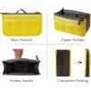 imageVercord Purse Organizer Insert for Handbags Bag Organizers Inside Tote Pocketbook Women Nurse Nylon 13 Pockets Black SmallYellow