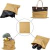 imageVercord Travel Shoe Bag Dust Handbag Storage Thick Emulation Silk Fabric Set of 3 with Drawstring Gold