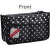 imageVercord Updated Purse Handbag Organizer Insert Liner Bag in Bag 13 Pockets Black MediumBlack Dot