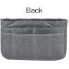 imageVercord Updated Purse Handbag Organizer Insert Liner Bag in Bag 13 Pockets Black MediumGrey