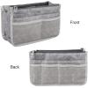 imageVercord Updated Purse Handbag Organizer Insert Liner Bag in Bag 13 Pockets Black MediumLight Grey