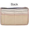 imageVercord Updated Purse Handbag Organizer Insert Liner Bag in Bag 13 Pockets Black MediumMilky Beige