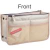 imageVercord Updated Purse Handbag Organizer Insert Liner Bag in Bag 13 Pockets Black MediumMilky Beige