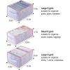 imageVercord Washable Pants Drawer Organizer Foldable Clothes Organizer Printing Wardrobe Storage Box 3 Pack for Underwear Socks Jeans Pink