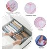 imageVercord Washable Pants Drawer Organizer Foldable Clothes Organizer Printing Wardrobe Storage Box 3 Pack for Underwear Socks Jeans Pink