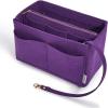 imageVercord Felt Organizer Insert For Purse Handbag Tote Bag In Bag Inside Shaper Divider Neo Beige Slender MediumA Purple