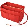 imageVercord Felt Organizer Insert For Purse Handbag Tote Bag In Bag Inside Shaper Divider Neo Beige Slender MediumA Red