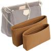 imageVercord Felt Purse Organizer Insert Pochette Handbag Insert Bag in Bag for Multi Pochette Accessories Add Zipper Pocket BrownBrown