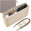 imageVercord Purse Insert Organizer 26 Toiletry Pouch Insert with Leopard Acrylic Chain Strap Beige LLarge