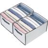 imageVercord Washable Pants Drawer Organizer 9 Divider Foldable Clothes Organizer Wardrobe Storage Box Large 2 for Underwear Socks Jeans Grey