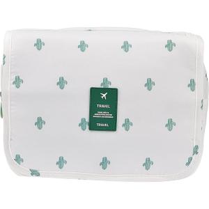 imageMultifunction Portable Waterproof Travel Kit Toiletry Travel Cosmetic Bag Hanging Hook for Men Women Blue Flowerscactus