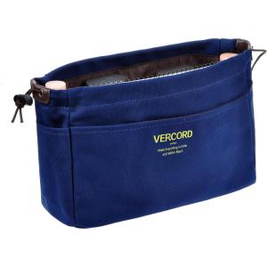 imageVercord Canvas Handbag Organizers Sturdy Purse Insert Organizer Bag in Bag 10 Pockets Beige SmallNavy Blue