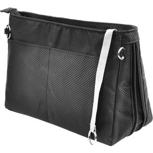 imageVercord Expandable Nylon Handbag Purse Organizer Insert Liner Shaper Bag in Bag Beige Grey MediumBlack