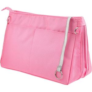 imageVercord Expandable Nylon Handbag Purse Organizer Insert Liner Shaper Bag in Bag Beige Grey MediumRose